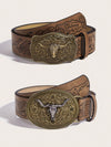 Western Charm: 2pc Cowgirl Style Beaded Belts for Daily Use