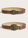 Western Charm: 2pc Cowgirl Style Beaded Belts for Daily Use