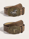 Western Charm: 2pc Cowgirl Style Beaded Belts for Daily Use