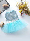 Christmas Party Sparkle: Glittery Splice Pet Skirt Dress