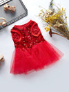 Christmas Party Sparkle: Glittery Splice Pet Skirt Dress