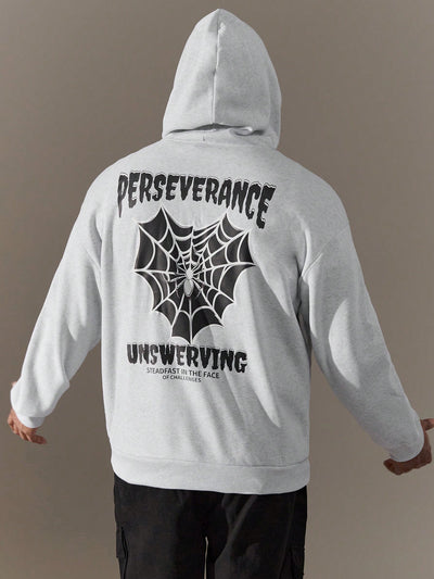 Discover the perfect blend of style and comfort with the Quintessentially Cool: Plus Size Spider Web Print Drawstring Hoodie for Men. This hoodie features a unique spider web print design, a drawstring hood, and a plus size fit for added comfort. Perfect for any casual or athletic occasion.