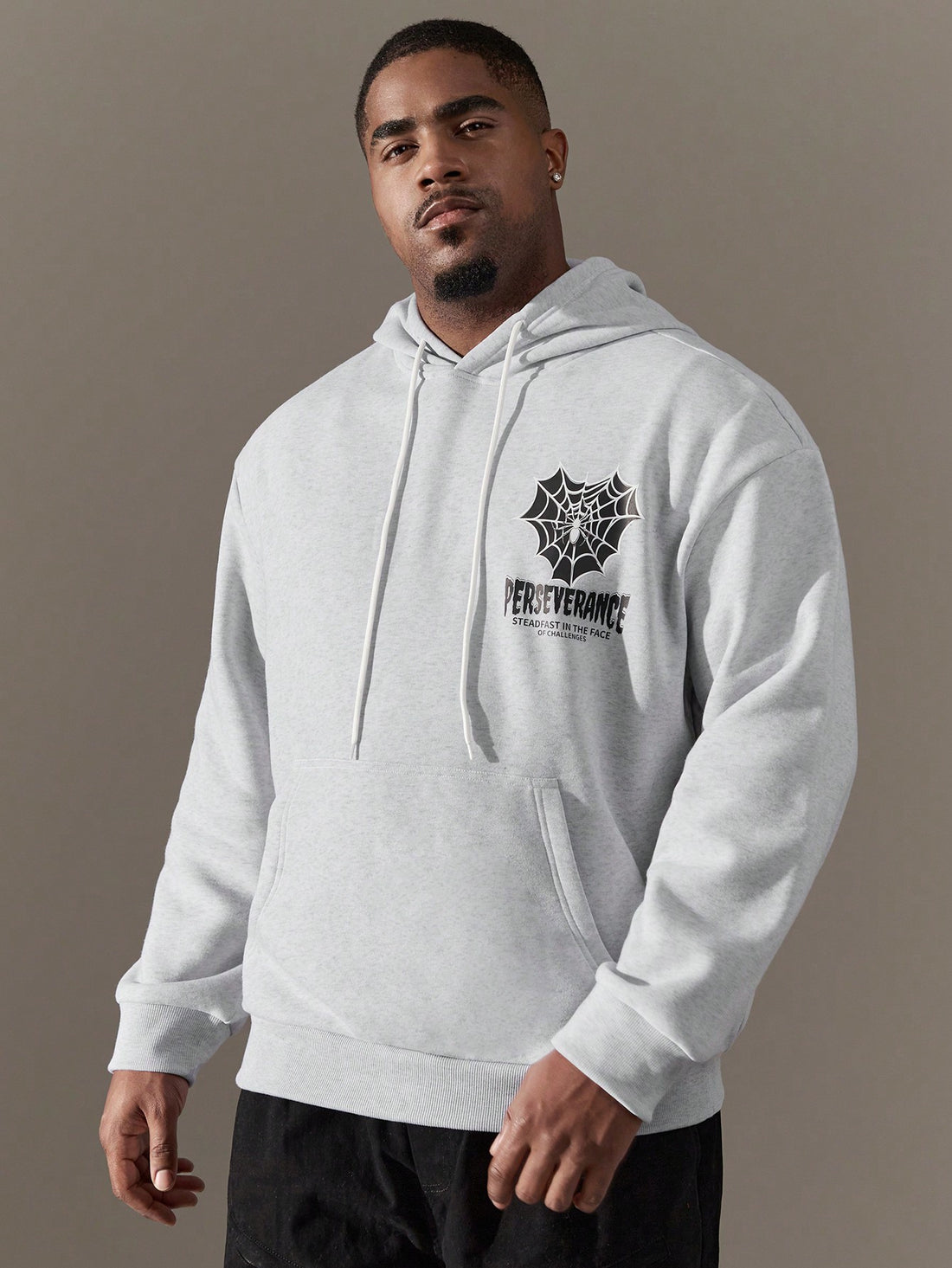Discover the perfect blend of style and comfort with the Quintessentially Cool: Plus Size Spider Web Print Drawstring Hoodie for Men. This hoodie features a unique spider web print design, a drawstring hood, and a plus size fit for added comfort. Perfect for any casual or athletic occasion.