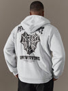 Quintessentially Cool: Plus Size Spider Web Print Drawstring Hoodie for Men