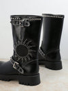 Studded Chic: Women's Belted Cowboy Boots for a Bold Style Statement