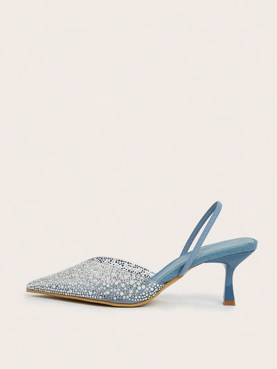 Sparkling Blue High Heel Sandals: Perfect for Weddings, Parties, and More