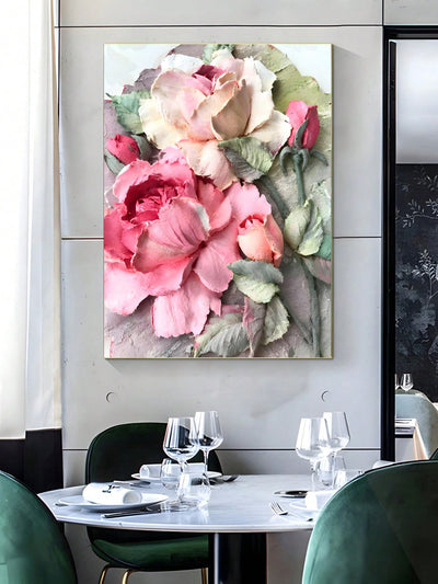 Flower Thick Oil Painting Canvas Wall Art - Elegant Décor for Any Room