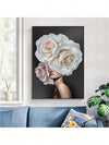 Modern Floral Lady Posters: Pink & White Canvas Art Set for Living Room Wall Decor