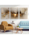 Gorgeous Golden Cloud Canvas Wall Art Set - 3pcs Modern Abstract Paintings for Home or Office Décor