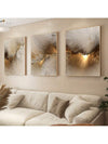 Enhance your home or office décor with this stunning Gorgeous Golden Cloud Canvas Wall Art Set. Featuring three modern abstract paintings, this set adds a touch of elegance to any space. Each piece is expertly crafted, making it a timeless addition to your interior design.