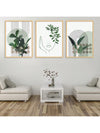 Modern Abstract Green Plant and People Art Print Set for Home Decor