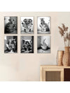 6 Piece Canvas Poster Set: Modern Animal Art for Bedroom and Living Room Decor