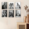 6 Piece Canvas Poster Set: Modern Animal Art for Bedroom and Living Room Decor