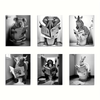 6 Piece Canvas Poster Set: Modern Animal Art for Bedroom and Living Room Decor