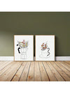 Chic Nordic Canvas Art Set: Coffee Cup & Floral Prints for Stylish Home Decor