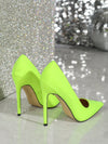 Chic Yellow Lycra Stiletto Heels - Perfect for Spring & Autumn Style