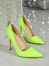 Chic Yellow Lycra Stiletto Heels - Perfect for Spring & Autumn Style