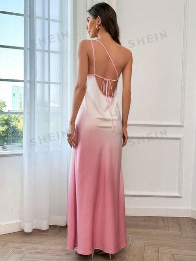 Sunset Dream One Shoulder Ombre Dress