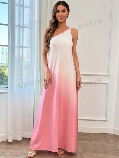 Sunset Dream One Shoulder Ombre Dress