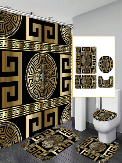 Upgrade your bathroom with our Geometric Pattern Printed Bathroom Set. The waterproof shower curtain comes with 12 hooks, ensuring easy installation. The stylish geometric pattern adds a touch of modern elegance to your space. With this set, you can enjoy a hassle-free shower experience while elevating your bathroom decor.