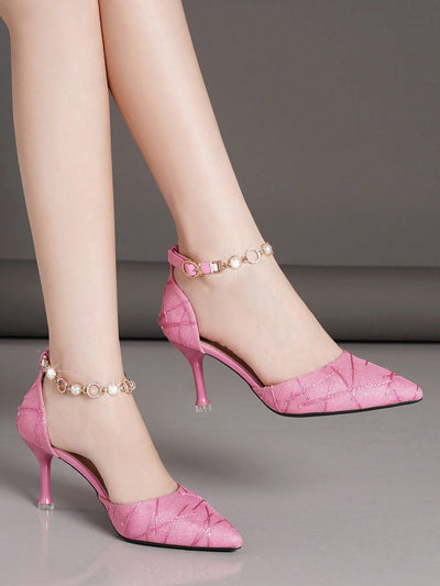 Step out in style: Hollow Out Pointed Toe Stiletto Heels with Ankle Strap