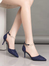 Step out in style: Hollow Out Pointed Toe Stiletto Heels with Ankle Strap