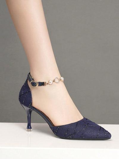 Step out in style: Hollow Out Pointed Toe Stiletto Heels with Ankle Strap