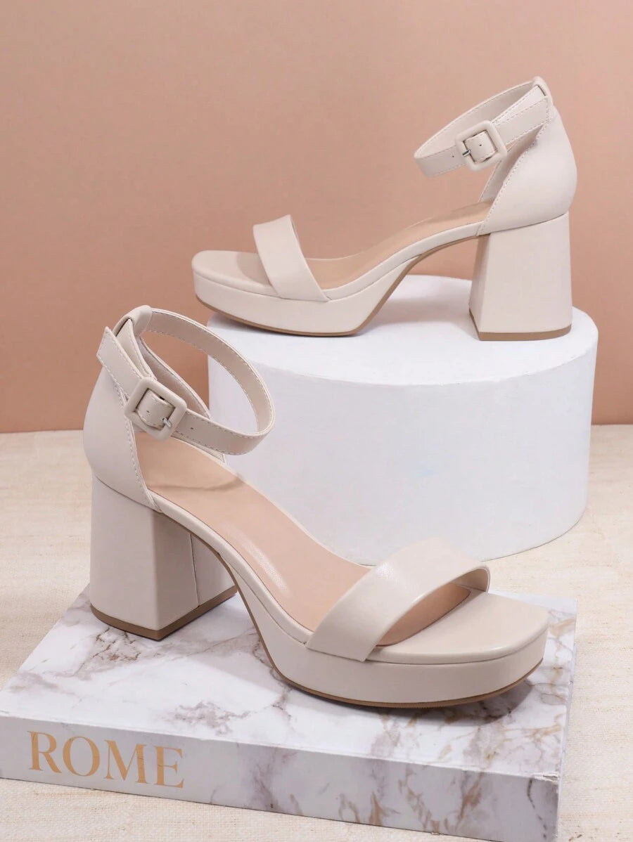 Open toe dress sandals with padded insole and glossy finish image 29