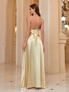 Effortless Elegance for Your Special Day with Split Thigh Satin Cami Bridesmaid Dress