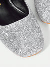 Chic Silver Chunky Mid-Heel Pumps - Elevate Your Style Game!