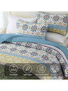 Boho Bliss: Green Bohemian Patchwork Quilt Set - Queen/King Size