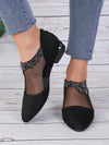 Sparkly Hollow Out Loafers: Stylish and Comfortable Pointed Toe Flats with Breathable Mesh and Back Zipper