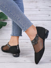 Sparkly Hollow Out Loafers: Stylish and Comfortable Pointed Toe Flats with Breathable Mesh and Back Zipper