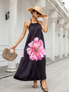 Garden Chic: Women's Floral Print Halter Neck Loose Sleeveless Dress