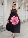 Exquisite Blooms: Women's Floral Print Halter Neck Dress