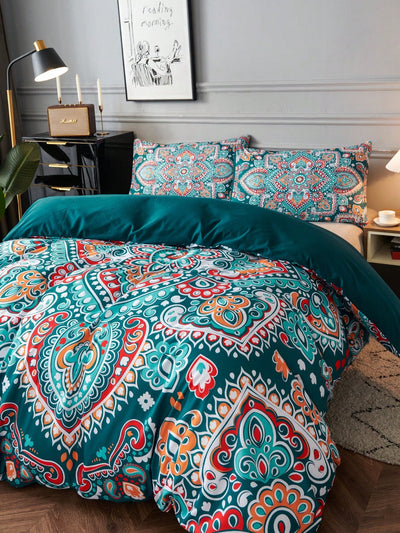 Nature-Inspired Graphic Print Duvet Cover Set – Transform Your Bedroom with Chic Style!