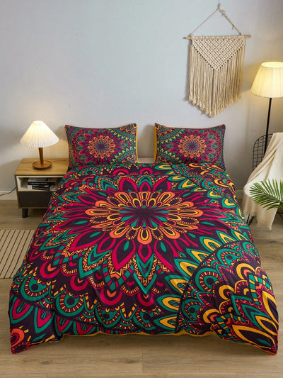 Bohemian Mandala Pattern Duvet Cover Set - Transform Your Bedroom with Vibrant Artistry