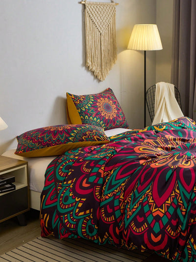 Bohemian Mandala Pattern Duvet Cover Set - Transform Your Bedroom with Vibrant Artistry