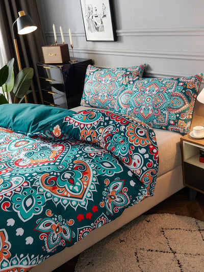 Nature-Inspired Graphic Print Duvet Cover Set – Transform Your Bedroom with Chic Style!