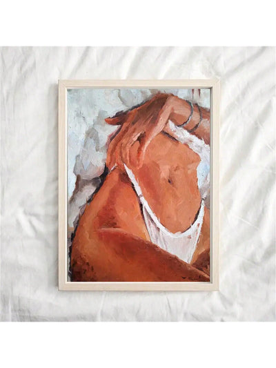 Nude Abstract Canvas Art: Creative Gift for Bedroom and Living Room Décor