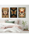 Vintage Butterfly Museum Collection: 3-Piece Wall Art Print Set