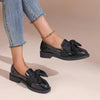 Chic and Comfortable Women's Black Loafers with Bow Detail