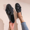 Chic and Comfortable Women's Black Loafers with Bow Detail