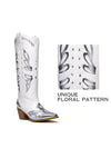 Stunning Silver Metallic Cowboy Boots with Butterfly Embellishments - Authentic Cowgirl Style