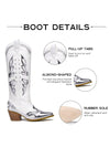 Stunning Silver Metallic Cowboy Boots with Butterfly Embellishments - Authentic Cowgirl Style