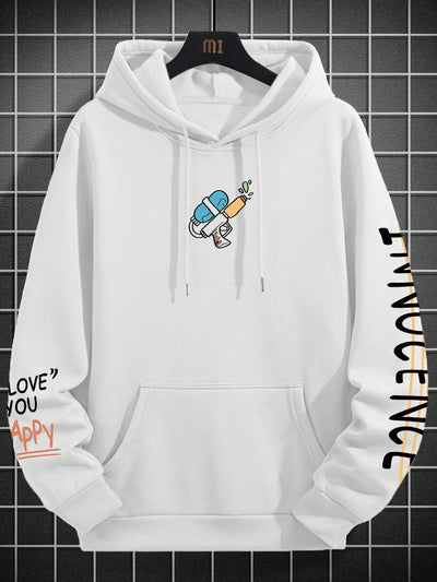 Cartoon Letter Printed Hoodie: Embrace Comfort with Style