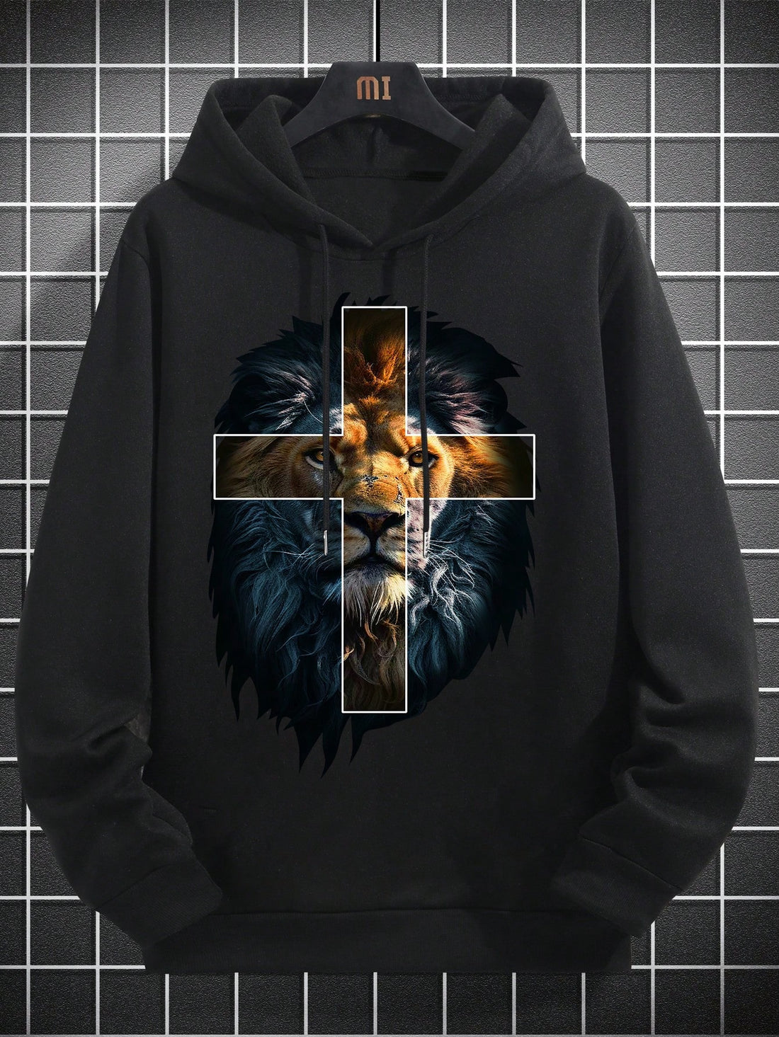 Stay warm in style with this Lion Print Hooded Men's Sweatshirt! Featuring a bold lion print design, this sweatshirt will keep you warm and fashionable. Made with high-quality materials, it's perfect for everyday wear. Upgrade your wardrobe with this must-have piece!