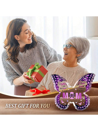 Fluttering Love: Butterfly Shaped Acrylic Gift for Mom - Perfect Birthday, Festival, and Anniversary Present for Mom, Daughter, or Son
