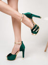 Chic Waterproof Platform Peep-Toe Sandals with High Chunky Heels for Effortless Elegance