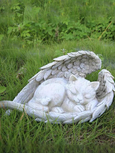 Angel Cat Resin Pet Memorial Statue: A Whimsical Garden Decoration and Heartfelt Gift